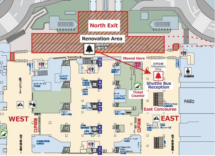 地図:集合場所(新千歳空港)